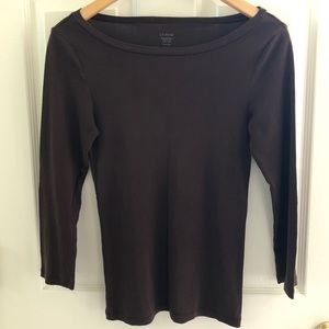J. Crew Fitted long sleeve tee chocolate brown